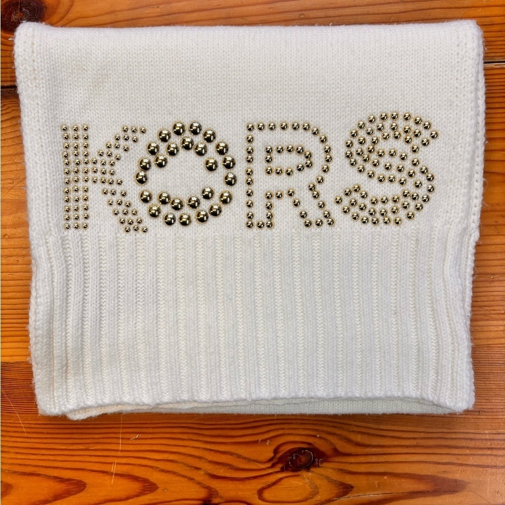 Michael Kors cable knit cream scarf